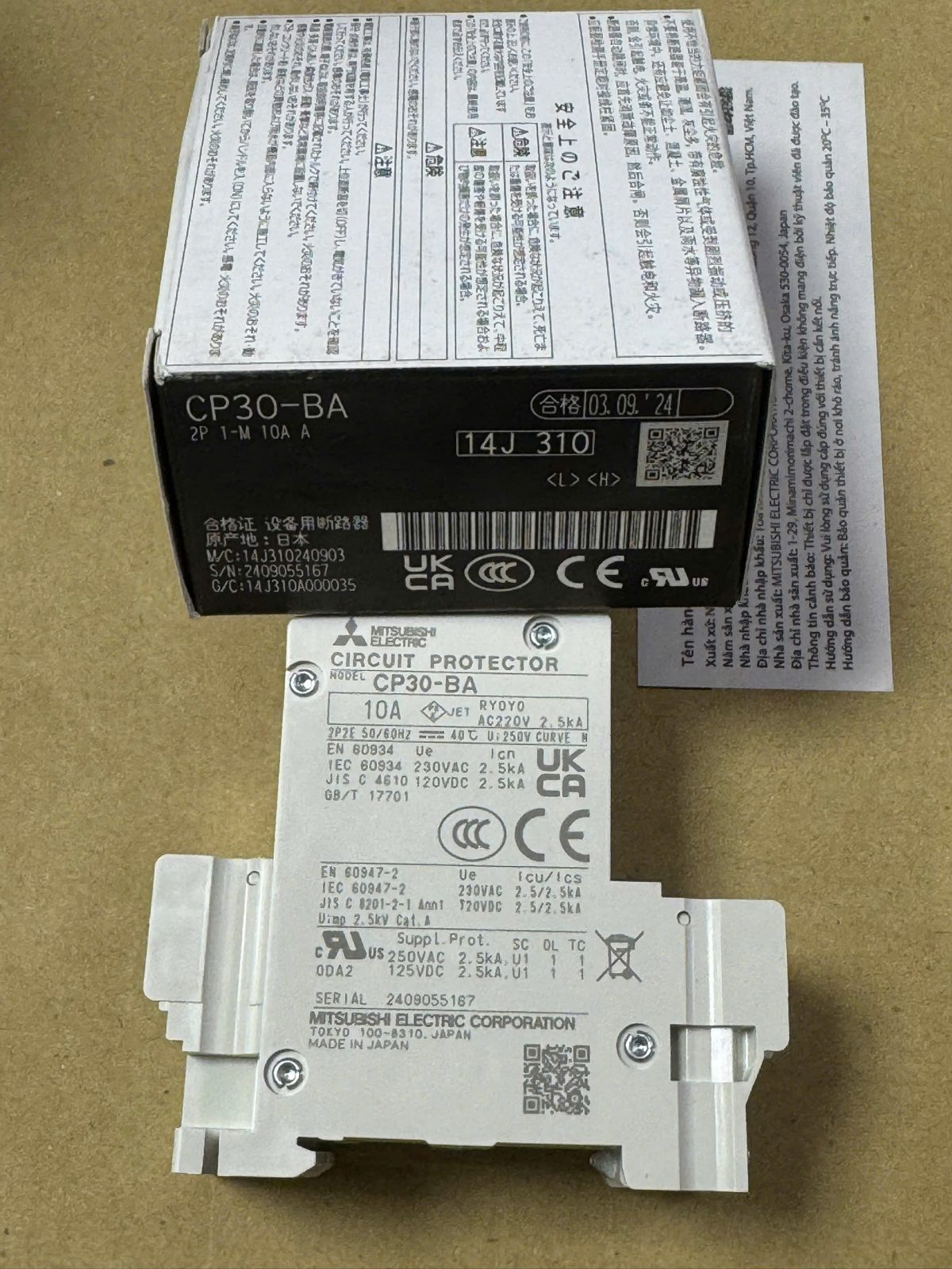 CẦU DAO BẢO VỆ MẠCH CP30-BA 2P 1-M 10A A