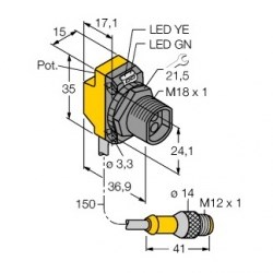 Cảm biến quang Turck QS18VP6FQ5 Cảm biến quang Turck QS18VP6FQ5